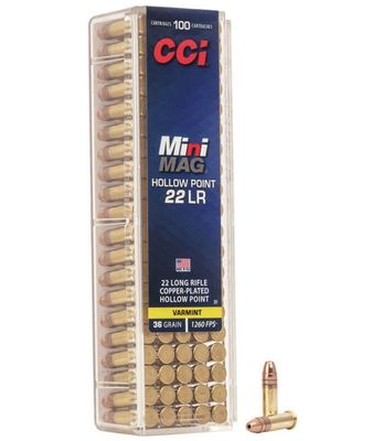 CCI Mini-Mag Hollow Point 22 LR 36 Grain, 100/box CCI Mini-Mag Hollow Point 22 LR 36 Grain, 100/box