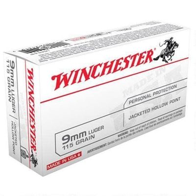 Winchester 9mm Luger 115 Grain JHP USA Winchester 9mm Luger 115 Grain JHP USA