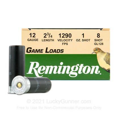 Remington 12 Gauge 2 3/4" 8 Game Load