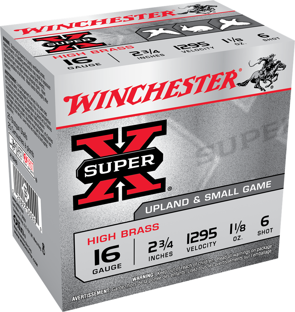 Winchester Super-X High Brass 16 Gauge  2 3/4" 1 1/8"oz #6 Lead Shot
