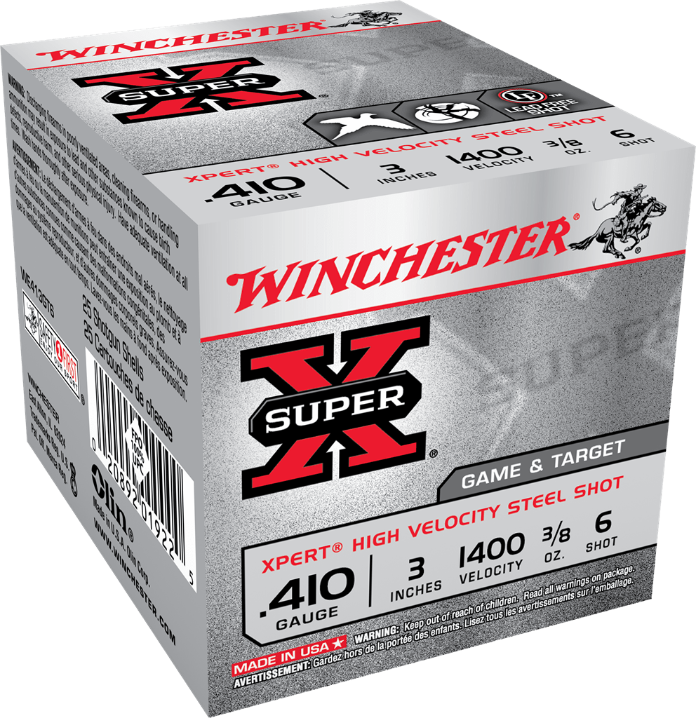 Winchester Super-X 410 Gauge 3" #6 3/8 oz High Velocity Steel Shot