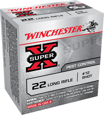 Winchester Super-X Pest Control 22 LR #12 Shot, 50 Rds Winchester Super-X Pest Control 22 LR #12 Shot, 50 Rds