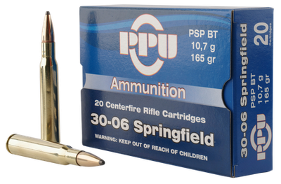 PPU 30-06 Springfield 165 Grain Pointed Soft Point Boat Tail PPU 30-06 Springfield 165 Grain Pointed Soft Point Boat Tail