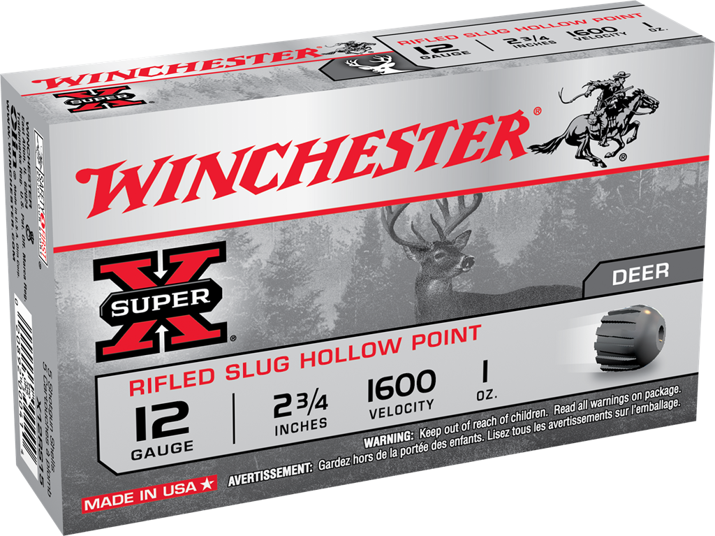 Winchester Super X 12 Gauge, 2-3/4", 1 oz, 1600 fps, Lead Rifle Slug, 5 Rd/bx