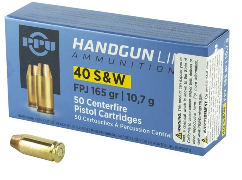 PPU 40 S&amp;W 165 Grain JHP