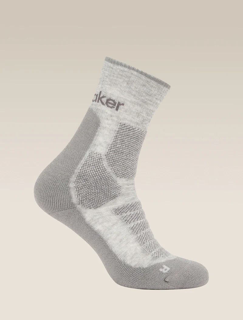 Icebreaker Women's Merino Hike+ Heavy Crew Socks, Size: Small, Colour: Blizzard Heather/Alloy