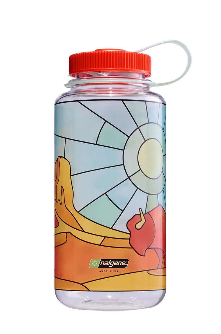 Nalgene 32 oz/1 L Wide Mouth Stained Glass Print Bottle, Style: Desert