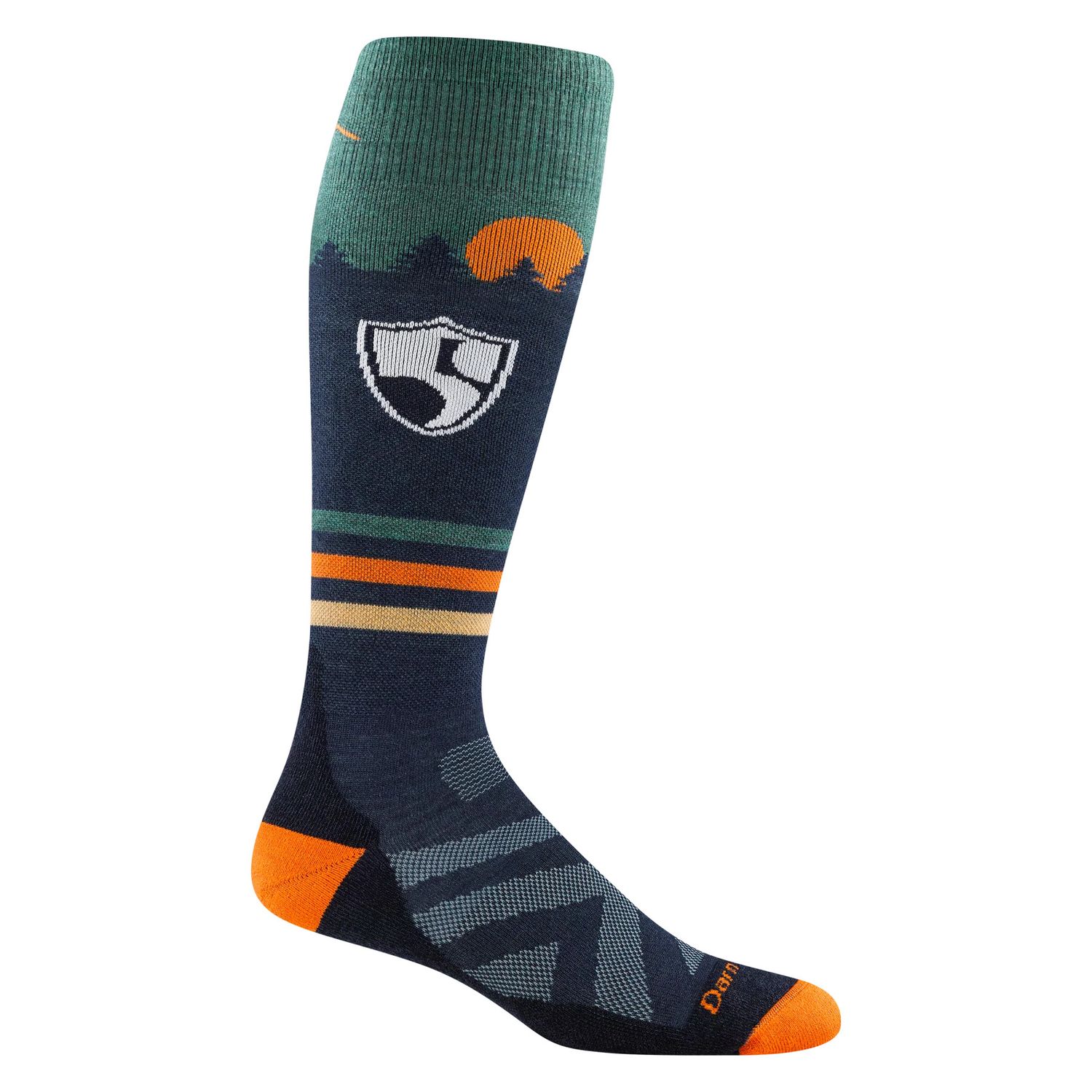 Darn Tough Men's High Fives Over-the-Calf Midweight Ski &amp; Snowboard Socks, Size: Medium, Colour: Eclipse