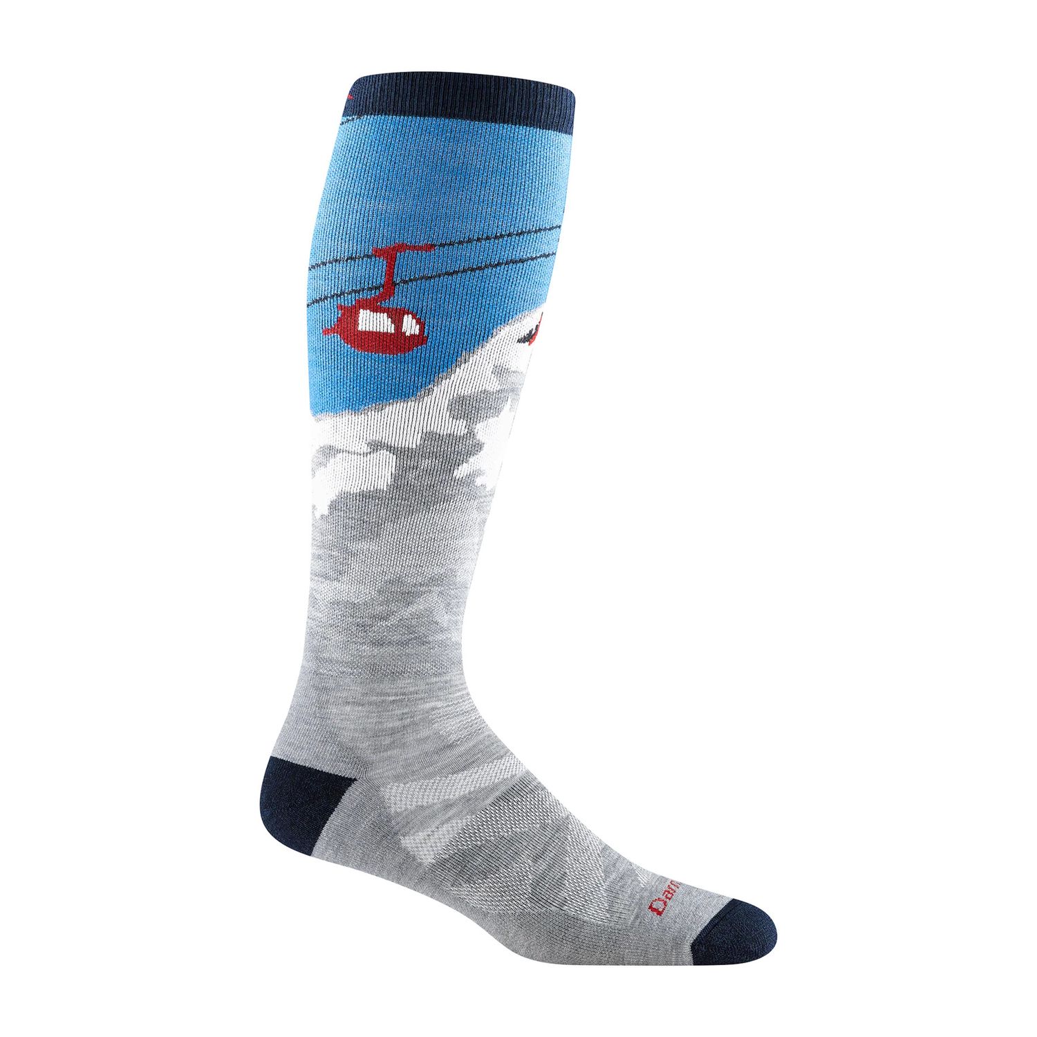 Darn Tough Men's Heady Yeti Over-the-Calf Midweight Ski &amp; Snowboard Socks, Size: Medium, Colour: Gray