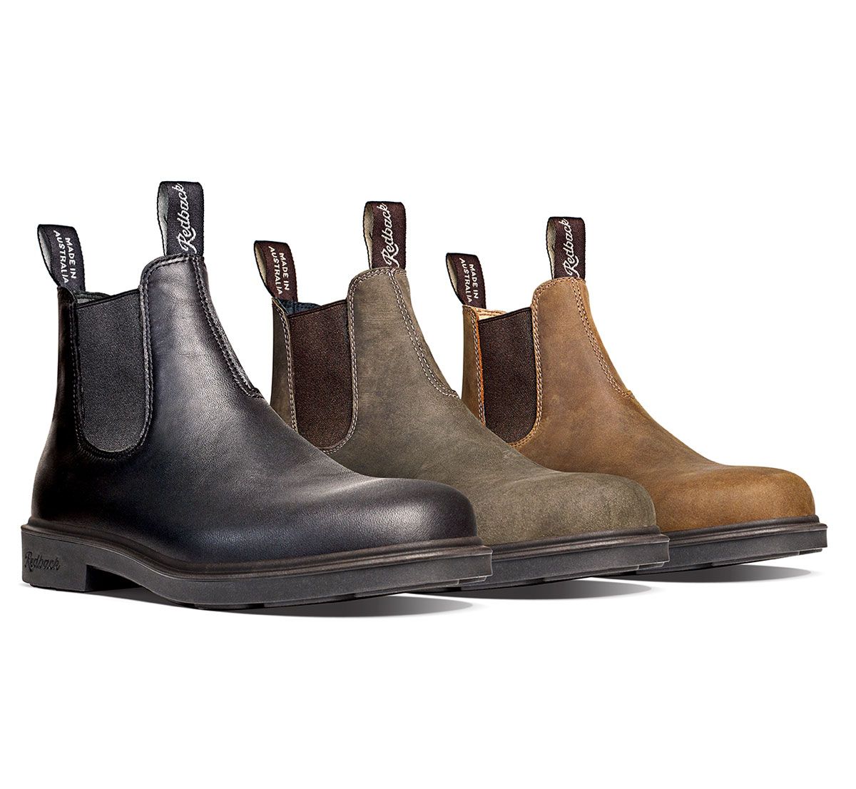 Redback Whistler SlipOn Leather Work Boots, Size: UK 4, Colour: Iron Bark