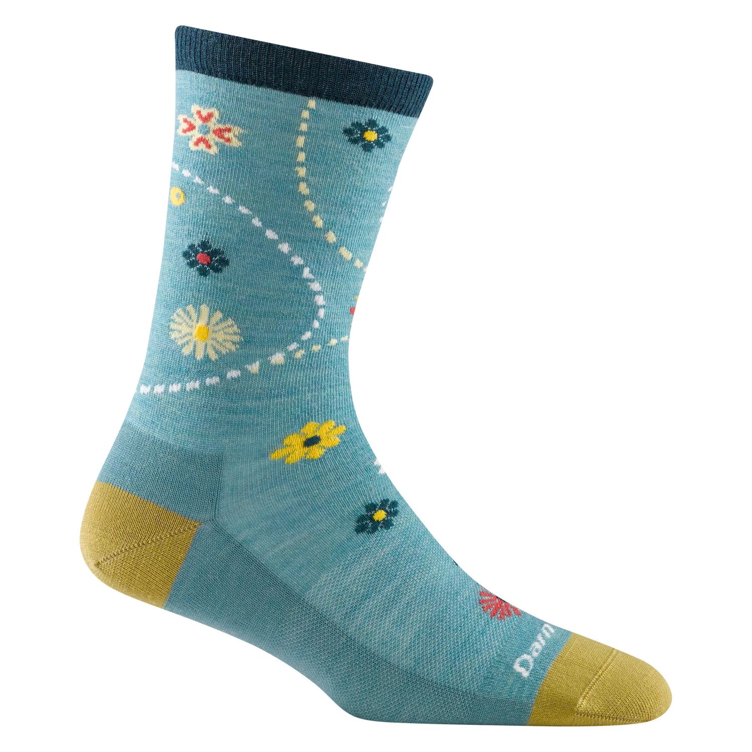 Darn Tough Women's Garden Crew Lightweight Lifestyle Sock No Cushion Large (Women's 10-11.5) Aqua
