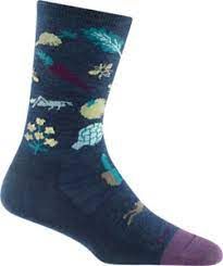 Darn Tough Women's Farmer's Market Crew Lightweight Lifestyle Socks  No Cushion Large (Women's 10-11.5) Ash