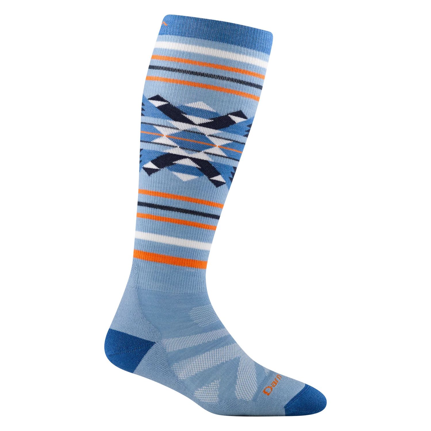 Darn Tough Women's Snowscape Over-the-Calf Lightweight Ski &amp; Snowboard Sock Bluebird Large (Women's 10-11.5)