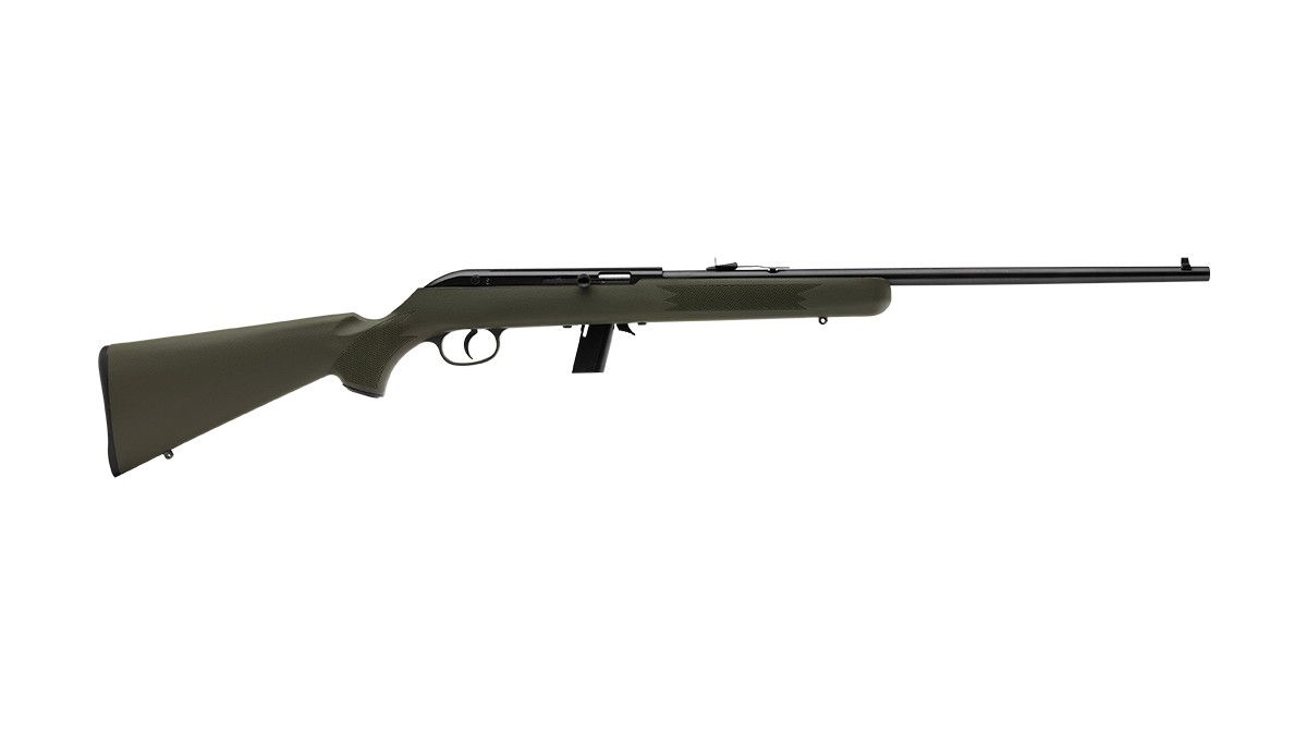 Savage 64 F Rimfire Semi-Automatic Rifle, Green Synthetic Stock, Blued, 22 LR
