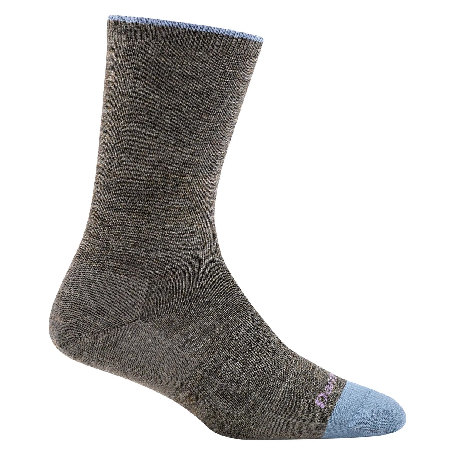 Darn Tough Women's Solid Basic Crew Lightweight Lifestyle Socks No Cushion Medium (Women's 7.5-9.5) Taupe