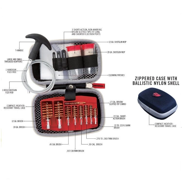 Real Avid Gun Boss Universal Tactical Cleaning Kit .17-.45 Caliber, 20 &amp; 12 Gauge 17pc