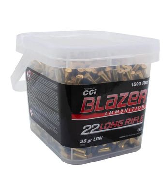 CCI Blazer Rimfire, 22 LR, 38 Grain, Lead Round Nose 1500 Rnd Bucket