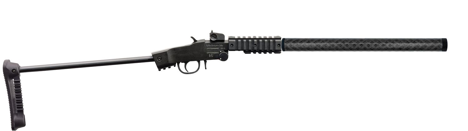 Chiappa Little Badger Break Action Rifle 22 LR 18" Barrel, TDX Carbon Fiber Shroud, Barrel Black