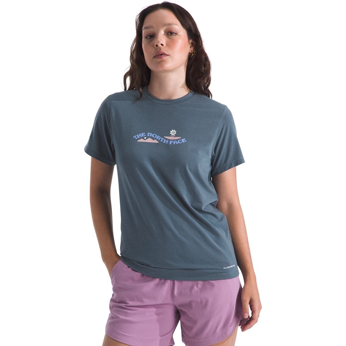 North Face Women's Adventure Wavy  Type SS T-Shirt, Size: Small, Colour: Granite Grey