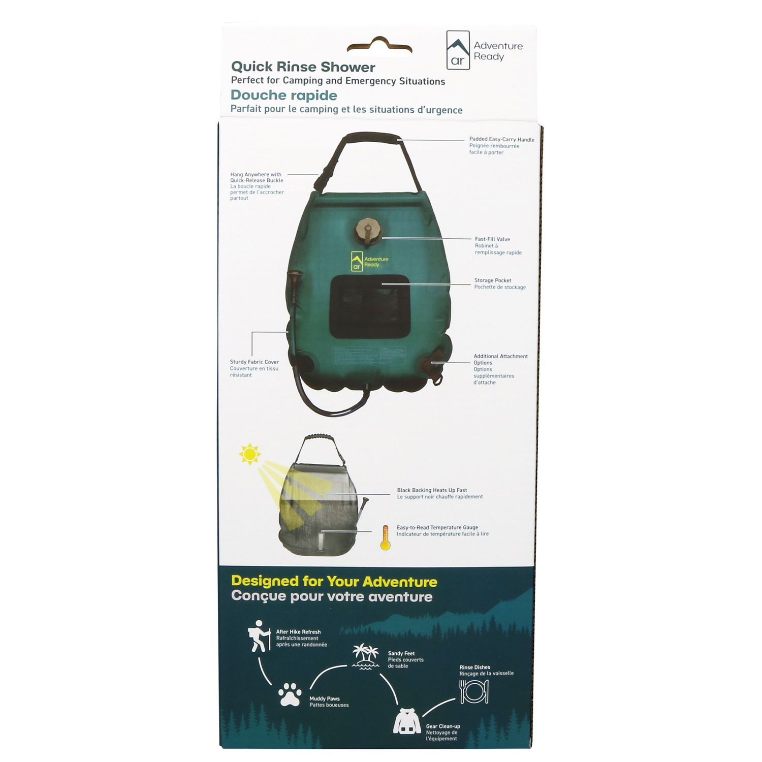 Adventure Ready Quick Rinse Solar Shower 20L