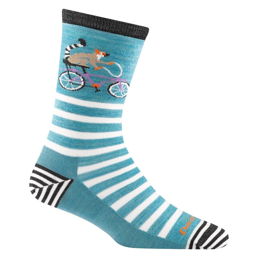 Darn Tough Women's Animal Haus Crew Lightweight, Size: Small (Women's 4.5-7), Colour: Aqua