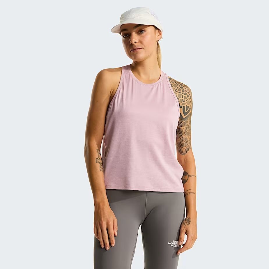 North Face Women's Jaida Tank, Size: Small, Colour: Metal Pink/Light Heather