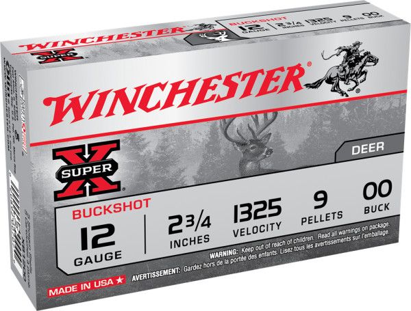 Winchester Super X 12 GA 2-3/4″ Buckshot #00 Buck pack of 15