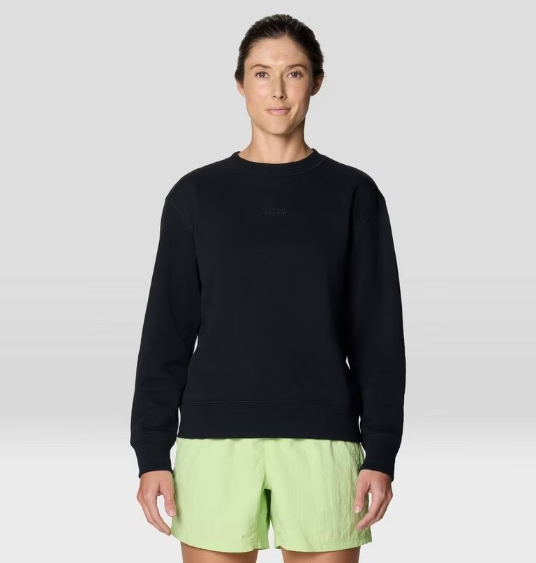 Mountain Hardwear Women's MHW Logo Pullover Crew, Size: Small, Colour: Black