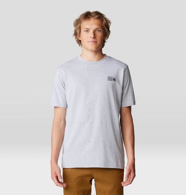 Mountain Hardwear Men's MHW Box Logo Short Sleeve T-Shirt, Size: Medium, Colour: Hardwear Grey Heather