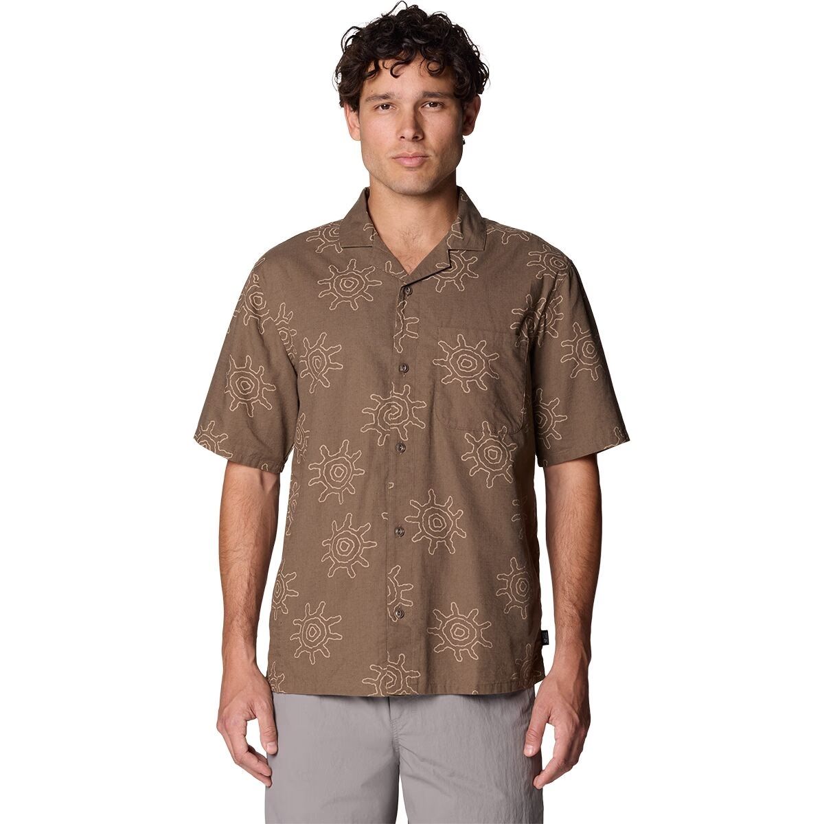 Mountain Hardwear Men's Cottonwood Camp Lite Short Sleeve Shirt, Size: Medium, Colour: Tierra Suns Print