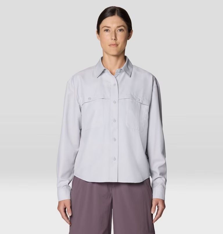Mountain Hardwear Women's Sun Drift Cooling Long Sleeve Shirt, Size: Small, Colour: Grey Ice