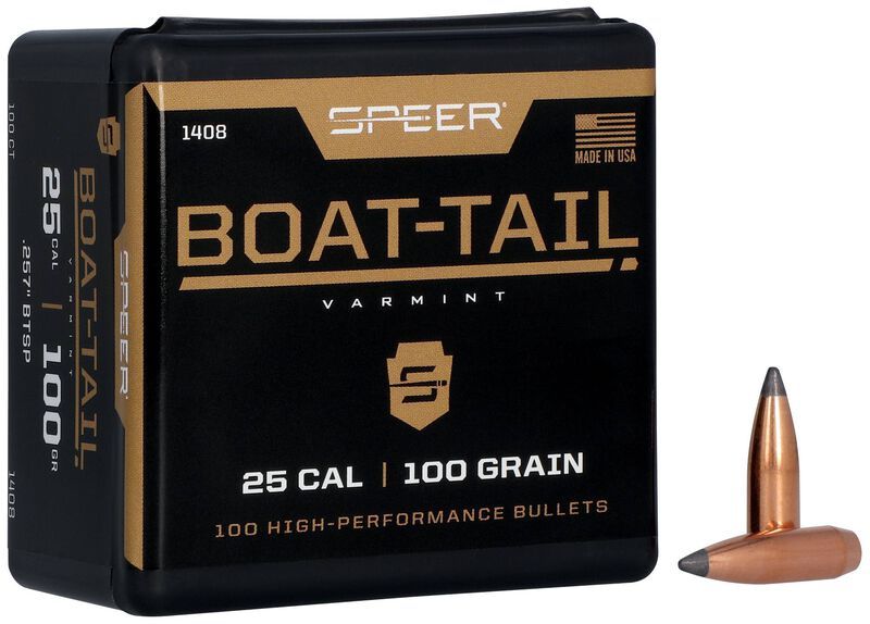 Speer Boat-Tail Rifle Bullet .257 -  100 Grain