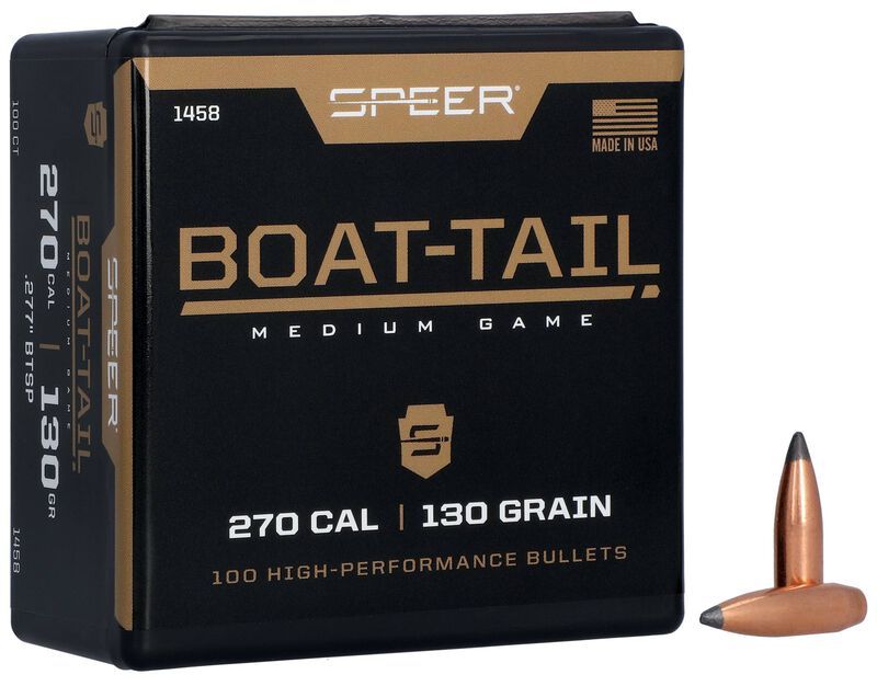 Speer Boat-Tail Rifle Bullet  .277 - 130 Grain