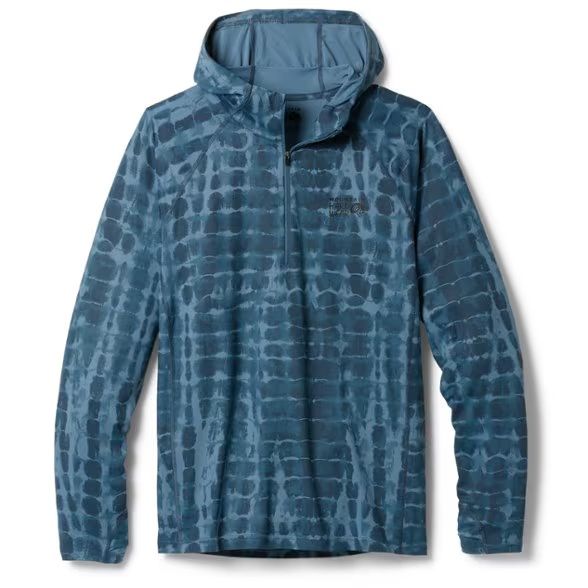 Mountain Hardwear Men's Crater Lake Zip Hoody, Size: Small, Colour: Adriatic Blue Prismatic Print