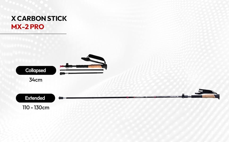 X Carbon Stick MX-2 PRO Carbon Fiber Hiking Poles