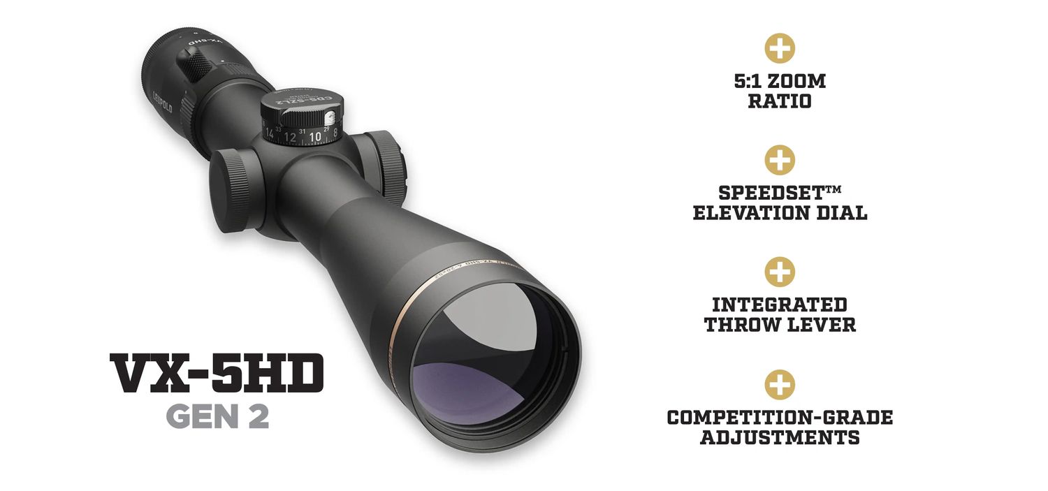 Leupold VX-5HD Gen 2 3-15x44 SFP Riflescope: 30mm Duplex Reticle, CDS-SZL2 Turret