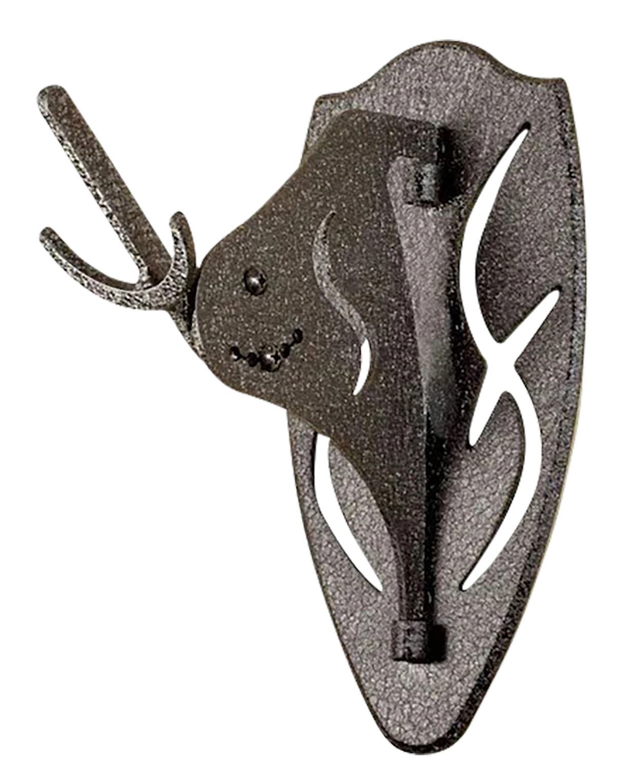 Skull Hooker Big Hooker Short Arm Wall Mount in Black Steel, 4-Inch Clearance
