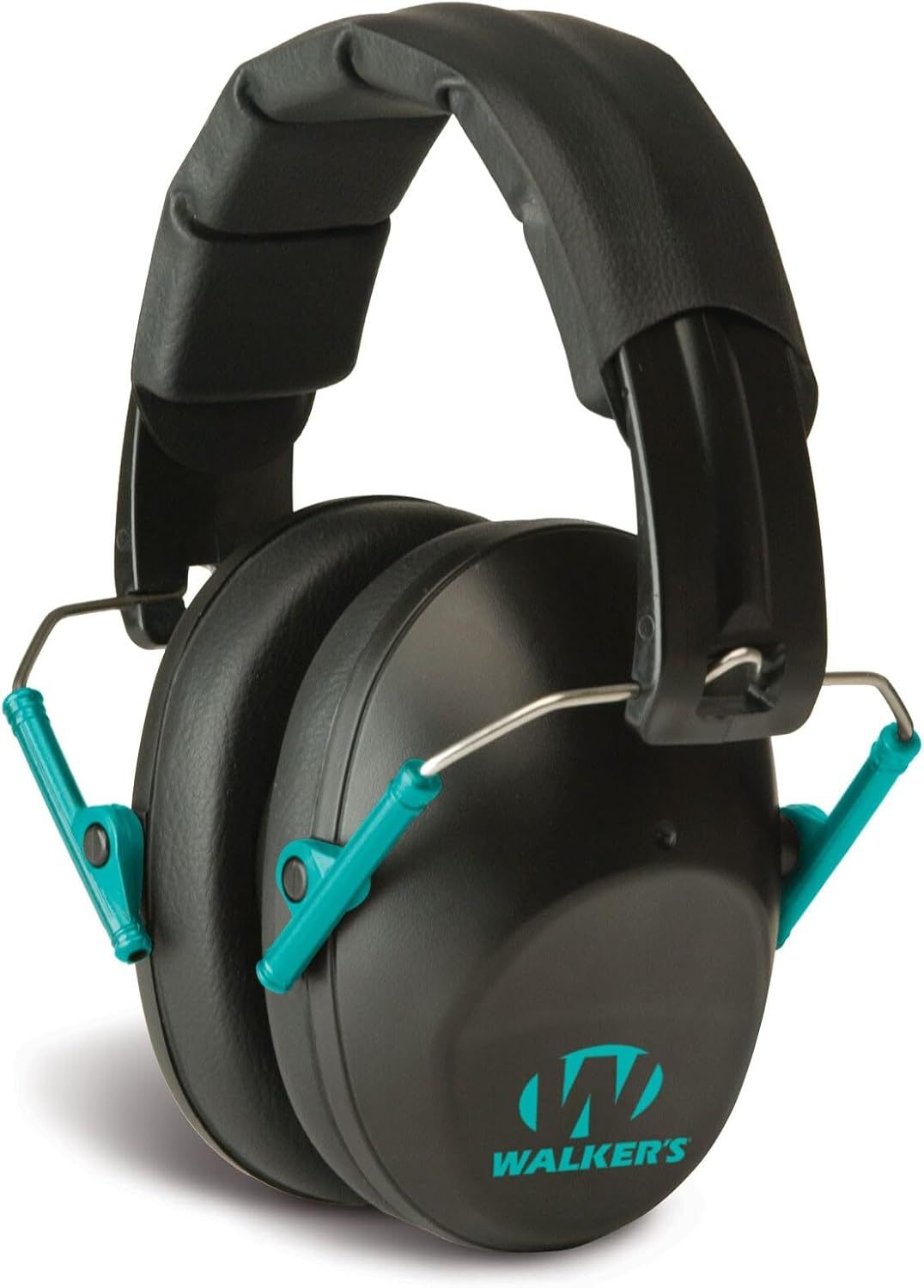 Walker's Low Profile Folding Ear Muff, Black/Teal
