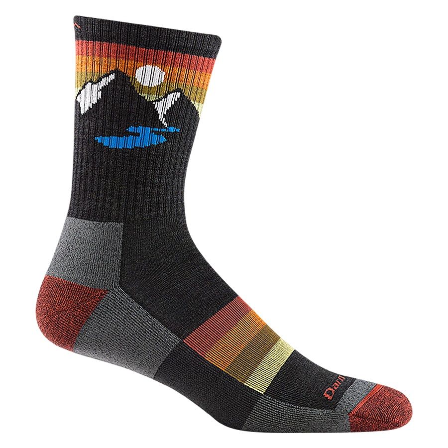 Darn Tough Men's Sunset Ridge Micro Crew Lightweight Hiking Socks, Size: Medium (Men's 8-9.5), Colour: Charcoal