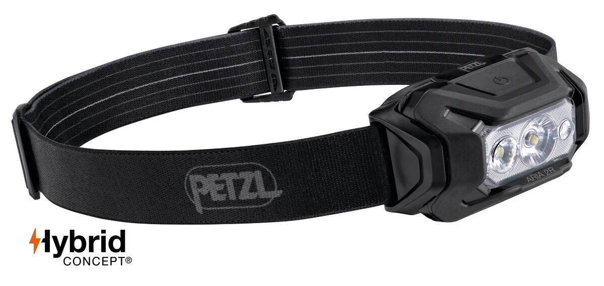 Petzl Aria 2R RGB Headlamp 625 Lumens, Colour: Black