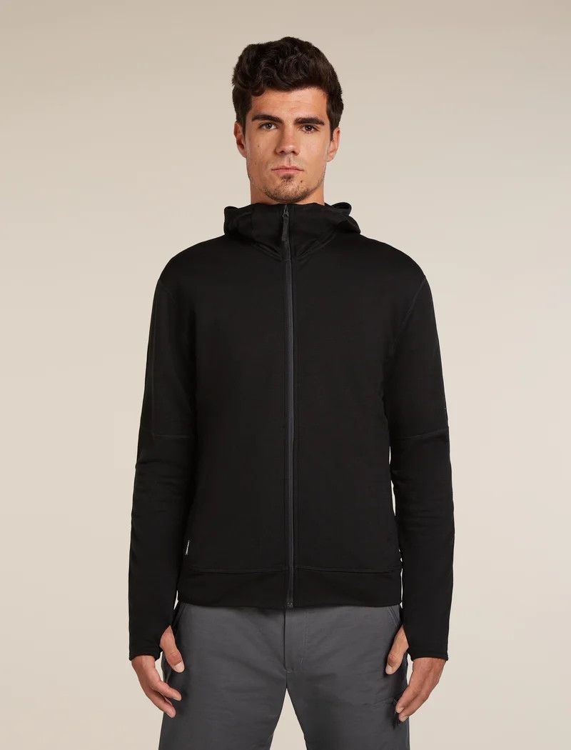Icebreaker Men's Merino 360 RealFleece Elemental Long Sleeve Zip Hoodie, Size: Medium, Colour: Metro Heather