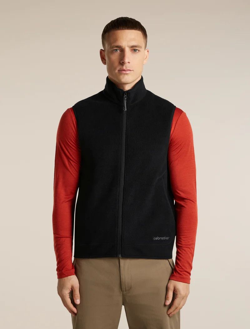 Icebreaker Men's Merino Blend 800 RealFleece Classic Pile Vest, Size: Medium, Colour: Black