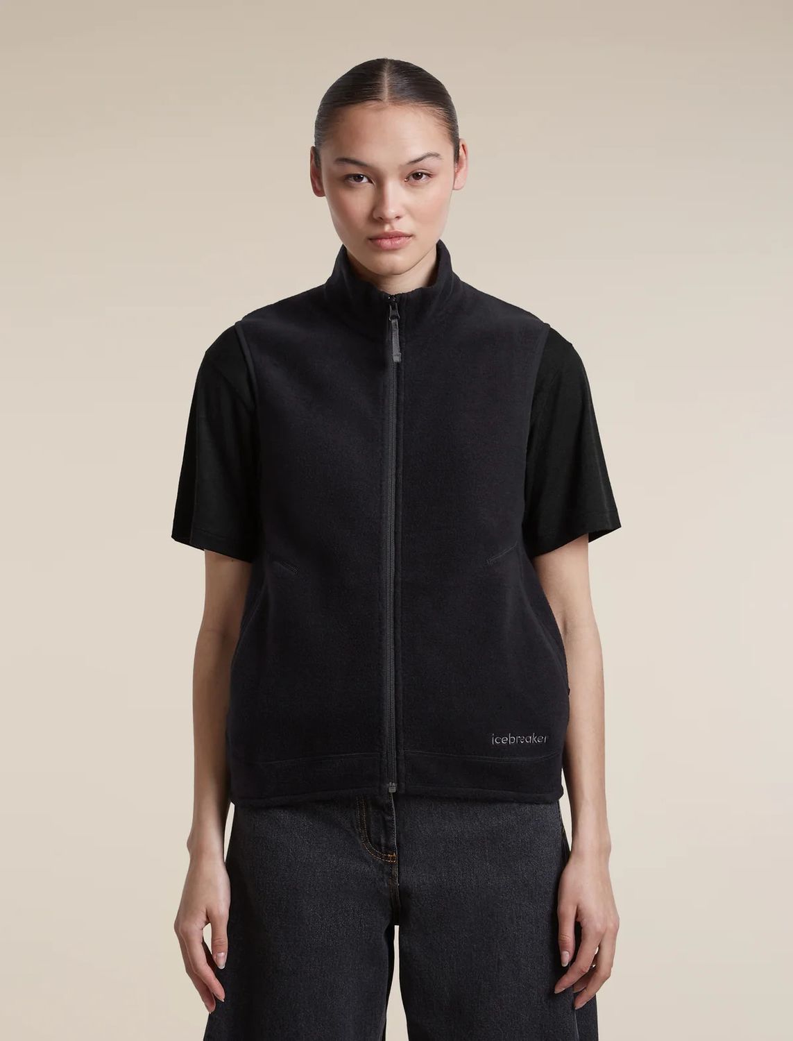 Icebreaker Women's Merino Blend 800 RealFleece Classic Pile Vest, Size: Medium, Colour: Black