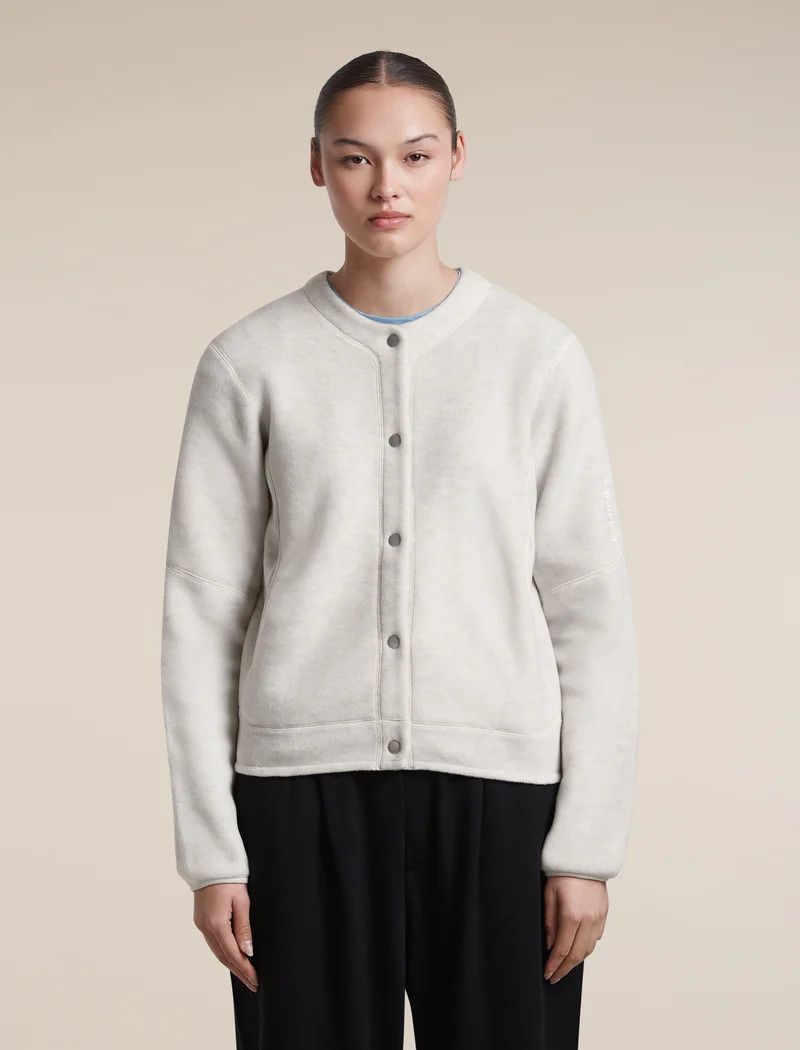 Icebreaker Women's Merino Blend 800 RealFleece Classic Pile Cardigan, Size: Medium, Colour: Black