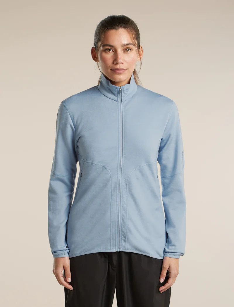 Icebreaker Women's Merino 560 RealFleece Elemental Long Sleeve Zip, Size: Small, Colour: Zinc Blue
