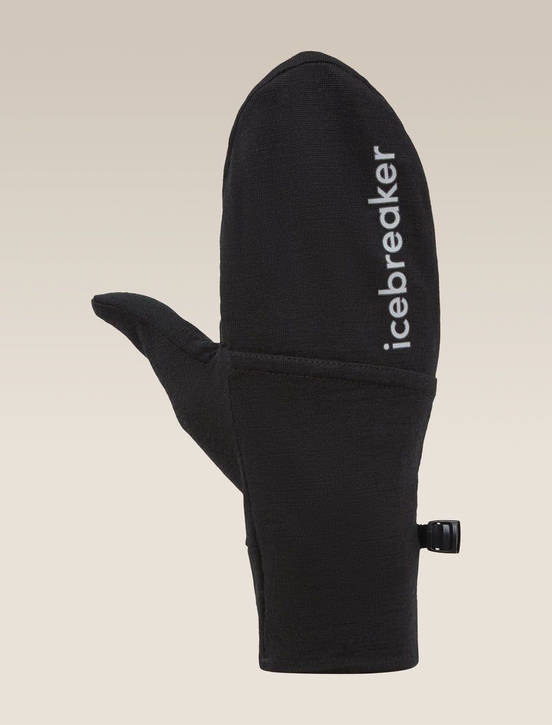 Icebreaker Unisex Merino 200 Oasis Convertible Mitten, Size: Small, Colour: Black