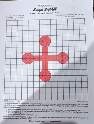 Scope Sighter Precision 100 Yard Sight-In Target, Single