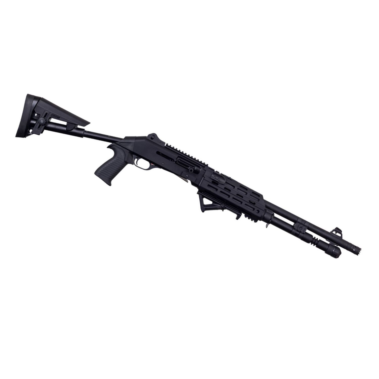 EGE Arms Panzer Speed Tactical Semi-Auto Shotgun 12 Gauge 3" 18.6 Barrel, Black w/Bronze Titanium Details and Telescopic Stock