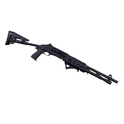 EGE Arms Panzer Speed Tactical Semi-Auto Shotgun 12 Gauge 3" 18.6 Barrel, Black w/Bronze Titanium Details and Telescopic Stock