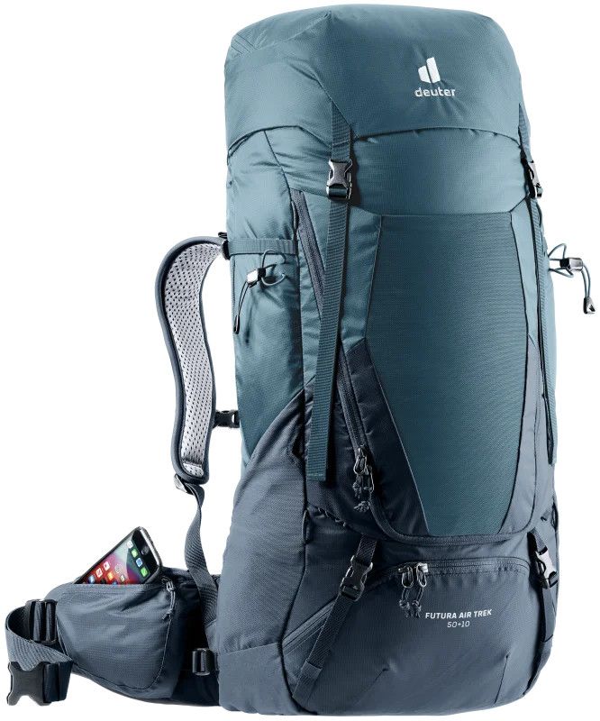 Deuter Futura Air trek 50 + 10 Hiking Pack, Colour: Atlantic-Ink